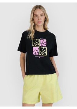 Damski t-shirt z nadrukiem 4F 4FRSS25TTSHF2974 - czarny ze sklepu Sportstylestory.com w kategorii Bluzki damskie - zdjęcie 184208106