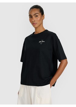 Damski t-shirt oversize z nadrukiem 4F 4FRSS25TTSHF2977 - czarny ze sklepu Sportstylestory.com w kategorii Bluzki damskie - zdjęcie 184208129