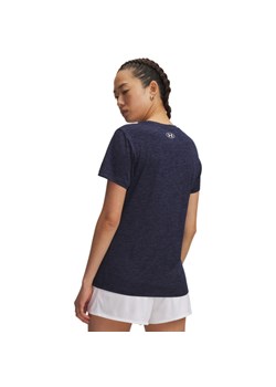 Damska koszulka treningowa Under Armour Tech SSC- Twist - granatowa ze sklepu Sportstylestory.com w kategorii Bluzki damskie - zdjęcie 184208156