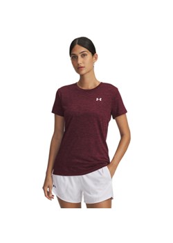 Damska koszulka treningowa Under Armour Tech SSC- Twist - bordowa ze sklepu Sportstylestory.com w kategorii Bluzki damskie - zdjęcie 184208157