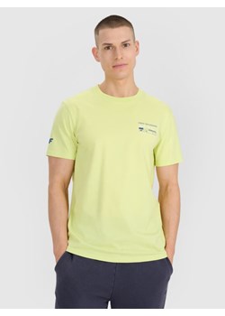 Męski t-shirt z nadrukiem 4F 4FRSS25TTSHM2994 - zielony ze sklepu Sportstylestory.com w kategorii T-shirty męskie - zdjęcie 184208236