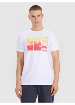 Męski t-shirt z nadrukiem 4F 4FRSS25TTSHM2995 - biały ze sklepu Sportstylestory.com w kategorii T-shirty męskie - zdjęcie 184208258