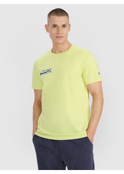 Męski t-shirt z nadrukiem 4F 4FRSS25TTSHM2996 - żółty ze sklepu Sportstylestory.com w kategorii T-shirty męskie - zdjęcie 184208298