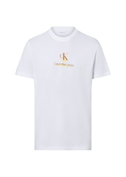 Calvin Klein Jeans Koszulka męska Mężczyźni Bawełna biały jednolity ze sklepu vangraaf w kategorii T-shirty męskie - zdjęcie 184208878