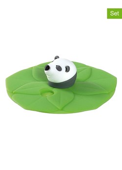 LEONARDO Osłonki (4 szt.) &quot;Panda Bambini&quot; w kolorze zielonym do szklanek - Ø 8,5 cm ze sklepu Limango Polska w kategorii Naczynia dziecięce - zdjęcie 184209655