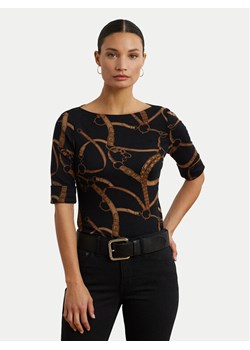 LAUREN RALPH LAUREN Bluzka 200971107001 Czarny Slim Fit ze sklepu MODIVO w kategorii Bluzki damskie - zdjęcie 184214478
