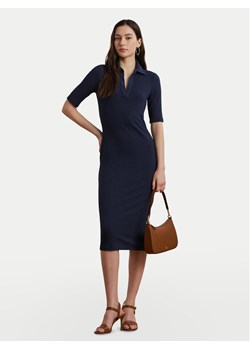 LAUREN RALPH LAUREN Sukienka dzianinowa 200973609001 Granatowy Slim Fit ze sklepu MODIVO w kategorii Sukienki - zdjęcie 184214538