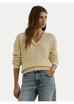LAUREN RALPH LAUREN Sweter 200971374002 Beżowy Relaxed Fit ze sklepu MODIVO w kategorii Swetry damskie - zdjęcie 184214545