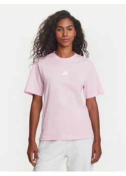 adidas T-Shirt Essentials 3-Stripes JE1226 Różowy Regular Fit ze sklepu MODIVO w kategorii Bluzki damskie - zdjęcie 184215769
