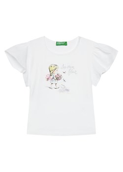 United Colors Of Benetton T-Shirt 3I1XG10IU Biały Regular Fit ze sklepu MODIVO w kategorii Bluzki dziewczęce - zdjęcie 184215848