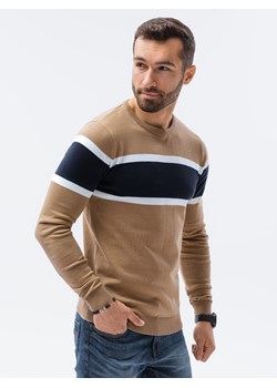 Sweter męski - camel V6 E190 ze sklepu ombre w kategorii Swetry męskie - zdjęcie 184216378