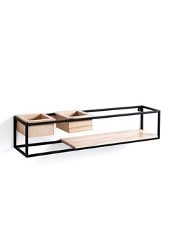 Tomasucci Regał ścienny w kolorze czarno-brązowym - 60 x 12 x 12 cm ze sklepu Limango Polska w kategorii Regały i witryny - zdjęcie 184216888