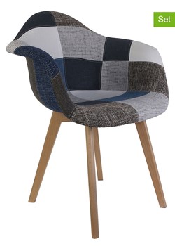 THE HOME DECO FACTORY Krzesła (2 szt.) w kolorze szaro-niebieskim - 64,5 x 85 x 59 cm ze sklepu Limango Polska w kategorii Meble - zdjęcie 184218206