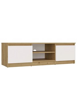 Nowoczesna szafka RTV dąb artisan + biały Amida 3X 140 cm ze sklepu Edinos.pl w kategorii Szafki RTV - zdjęcie 184218268
