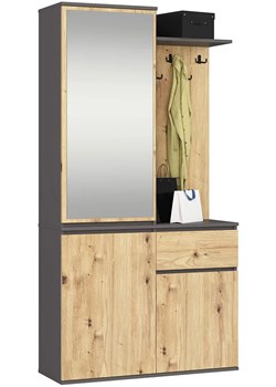 Garderoba klasyczna do przedpokoju szary + dąb artisan G6-B98 ze sklepu Edinos.pl w kategorii Zestawy mebli do przedpokoju - zdjęcie 184218288