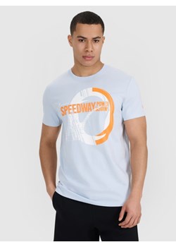 Męski t-shirt z nadrukiem 4F 4FRSS25TTSHM2999 - niebieski ze sklepu Sportstylestory.com w kategorii T-shirty męskie - zdjęcie 184221319