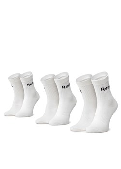 Zestaw 3 par wysokich skarpet damskich Reebok GH0332 r.37/39 Biały ze sklepu eobuwie.pl w kategorii Skarpetki damskie - zdjęcie 184221796