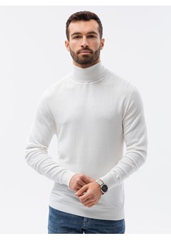Sweter męski z golfem - biały V3 E179 ze sklepu ombre w kategorii Swetry męskie - zdjęcie 184223337
