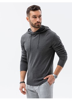 Sweter męski z kapturem - szary melanż V1 E187 ze sklepu ombre w kategorii Swetry męskie - zdjęcie 184223357