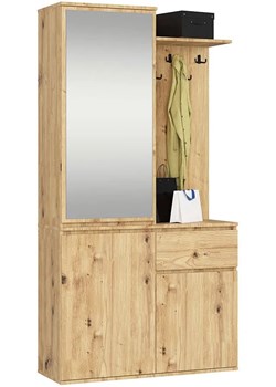 Garderoba z lustrem dąb artisan - Blex ze sklepu Edinos.pl w kategorii Zestawy mebli do przedpokoju - zdjęcie 184226438