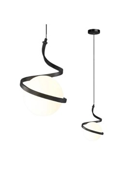 Pojedyncza lampa wisząca TWINGO z falowanym czarnym stelażem ze sklepu Lysne w kategorii Lampy wiszące - zdjęcie 184228905