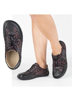 Buty barefoot skórzane damskie Thalia półbuty minimalistyczne print fioletowe ze sklepu butyolivier w kategorii Półbuty damskie - zdjęcie 184230138
