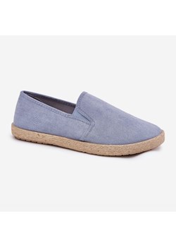 Espadryle Tenisówki Męskie Z Eko Zamszu Niebieskie ze sklepu ButyModne.pl w kategorii Espadryle męskie - zdjęcie 184230228