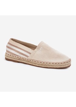 Męskie Espadryle Z Eko Zamszu Beżowe beżowy ze sklepu ButyModne.pl w kategorii Espadryle męskie - zdjęcie 184230236