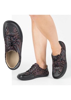 Olivier Buty barefoot skórzane damskie Thalia półbuty minimalistyczne print fioletowe ze sklepu ButyModne.pl w kategorii Półbuty damskie - zdjęcie 184230349