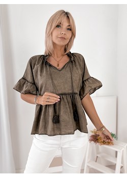 bluzka favinya brązowa one size ze sklepu UBRA w kategorii Bluzki damskie - zdjęcie 184230996