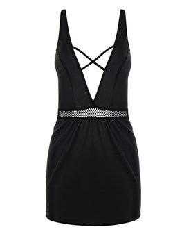 Skórzana koszulka nocna sukienka chemise Kristeen, Kolor czarny, Rozmiar S/M, Passion ze sklepu Intymna w kategorii Koszule nocne - zdjęcie 184231208