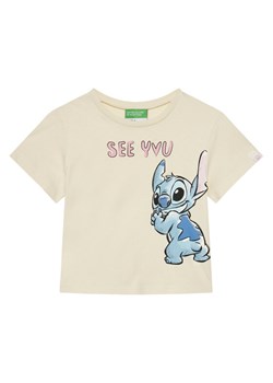 United Colors Of Benetton T-Shirt 35RYG10HQ Beżowy Regular Fit ze sklepu MODIVO w kategorii Bluzki dziewczęce - zdjęcie 184231839