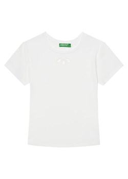 United Colors Of Benetton T-Shirt 3P4ZC10O0 Biały Slim Fit ze sklepu MODIVO w kategorii Bluzki dziewczęce - zdjęcie 184231917