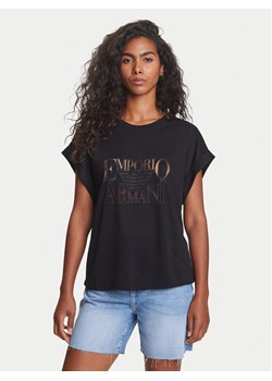 Emporio Armani T-Shirt EW000616 AF12187 UC001 Czarny Loose Fit - id: 0000304871436 - marki Emporio Armani - 184235097 Emporio Armani T-Shirt EW000616 AF12187 UC001 Czarny Loose Fit ze sklepu MODIVO w kategorii Bluzki damskie - zdjęcie 184235097