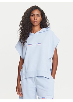 Emporio Armani Underwear Bluza EW000498 AF10882 U9273 Błękitny Loose Fit ze sklepu MODIVO w kategorii Bluzy damskie - zdjęcie 184235139