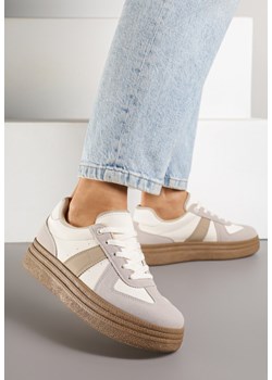 Ciemnobeżowe Sneakersy w Stylu Kultowych Tenisówek na Grubej Podeszwie Nanniris ze sklepu renee.pl w kategorii Buty sportowe damskie - zdjęcie 184235987