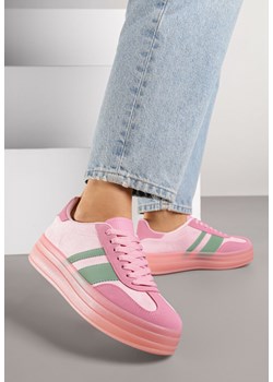 Różowe Sneakersy w Stylu Tenisówek z Geometrycznym Wzorem Melundea ze sklepu renee.pl w kategorii Buty sportowe damskie - zdjęcie 184236005