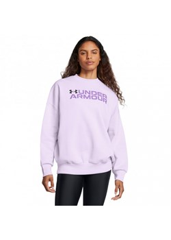 Damska bluza dresowa Under Armour Rival Fleece Wordmarkos Crew - fioletowa ze sklepu Sportstylestory.com w kategorii Bluzy damskie - zdjęcie 184236248
