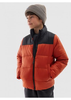 Chłopięca kurtka puchowa pikowana 4F 4FJWAW24TDJAM461 - czerwona ze sklepu Sportstylestory.com w kategorii Kurtki chłopięce - zdjęcie 184236356