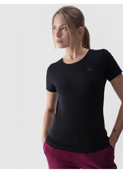 Damski t-shirt basic 4F 4FWMM00TTSHF1845 - czarny ze sklepu Sportstylestory.com w kategorii Bluzki damskie - zdjęcie 184236626