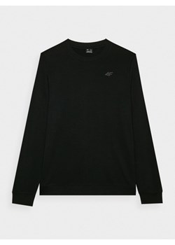 Męska bluza dresowa nierozpinana bez kaptura 4F 4FWMM00TSWSM1767 - czarna ze sklepu Sportstylestory.com w kategorii Bluzy męskie - zdjęcie 184236688