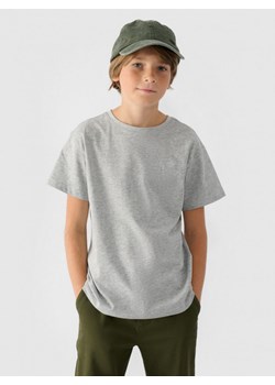 Chłopięcy t-shirt basic 4F 4FJWMM00TTSHM2330 - szary ze sklepu Sportstylestory.com w kategorii T-shirty chłopięce - zdjęcie 184236739
