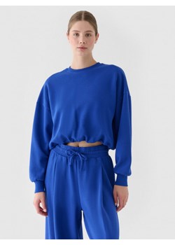 Damska bluza dresowa bez kaptura 4F 4FRSS24TSWSF2027 - niebieska ze sklepu Sportstylestory.com w kategorii Bluzy damskie - zdjęcie 184236858
