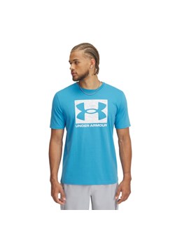 Męski t-shirt z nadrukiem Under Armour UA Abc Camo Boxed Logo Ss - niebieski ze sklepu Sportstylestory.com w kategorii T-shirty męskie - zdjęcie 184236909