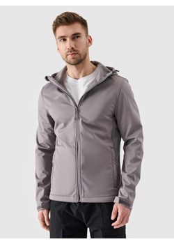 Męski softshell wiatroodporny z kapturem 4F NOSH4-SFM001B - szary ze sklepu Sportstylestory.com w kategorii Kurtki męskie - zdjęcie 184236989