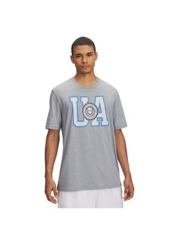 Męski t-shirt z nadrukiem Under Armour UA College Crest Logo - szary ze sklepu Sportstylestory.com w kategorii T-shirty męskie - zdjęcie 184237009