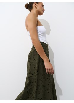 Mohito - Bawełniana zielona spódnica midi - khaki ze sklepu Mohito w kategorii Spódnice - zdjęcie 184238767