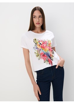 Mohito - T-shirt z nadrukiem - biały ze sklepu Mohito w kategorii Bluzki damskie - zdjęcie 184238876