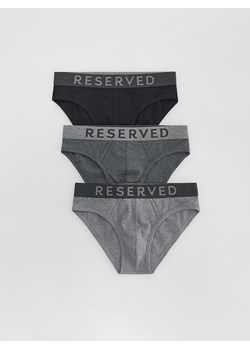Reserved - Bawełniane slipy 3 pack - ciemnoszary ze sklepu Reserved w kategorii Majtki męskie - zdjęcie 184239895