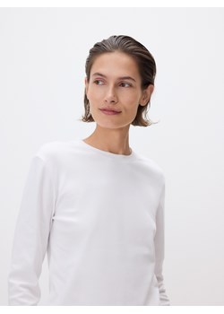 Reserved - Bawełniany longsleeve - biały ze sklepu Reserved w kategorii Bluzki damskie - zdjęcie 184240079